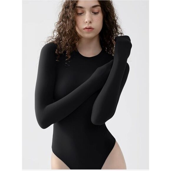 PUMIEY Women's Crew Neck Long Sleeve Bodysuit Sexy Tops Sharp Collection 📦 - Picture 5 of 10